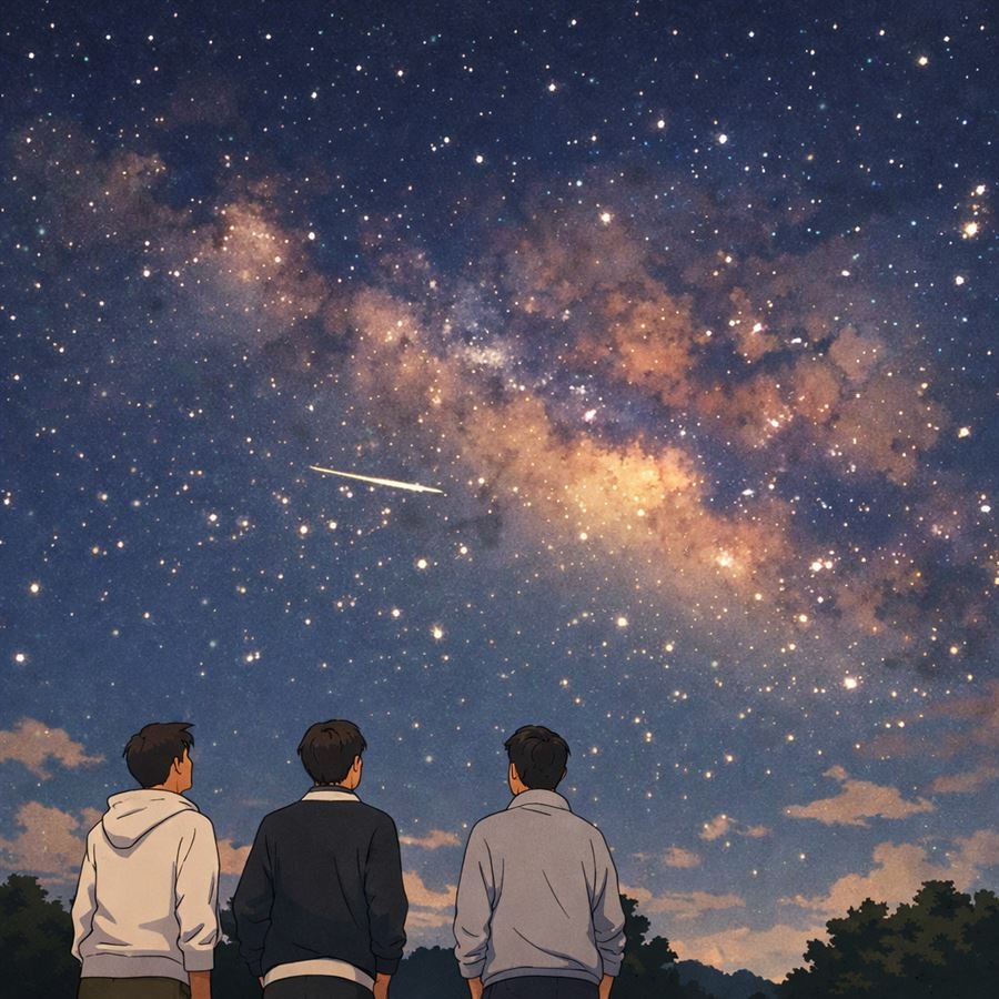 Astrophiles founders looking up at the Milky Way